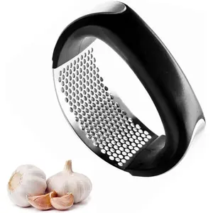 Stainless Steel Garlic Press Rocker Set Premium Garlic Mincer Arc Shape Design Garlic Crusher with Comfortable Grip