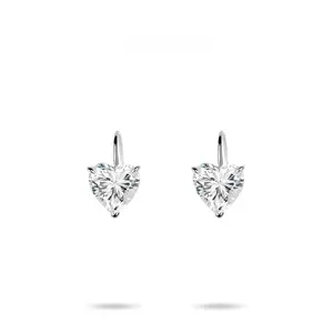 VAMERAY #6223 8 Carat In Each Heart Cut Three-Prong Hook Drop Earrings