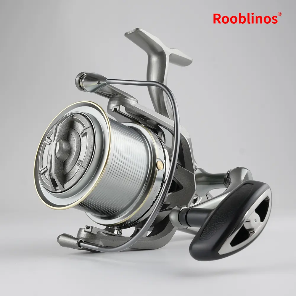 Rooblinos Long Cast Spinning Fishing Reel, Large Size with 6+1 Ball Bearings, Metal Crank Arm, Effortless Long Distance Casting, Heavy Duty Surf & Offshore Fishing Tackle for Beginners & Professional Anglers