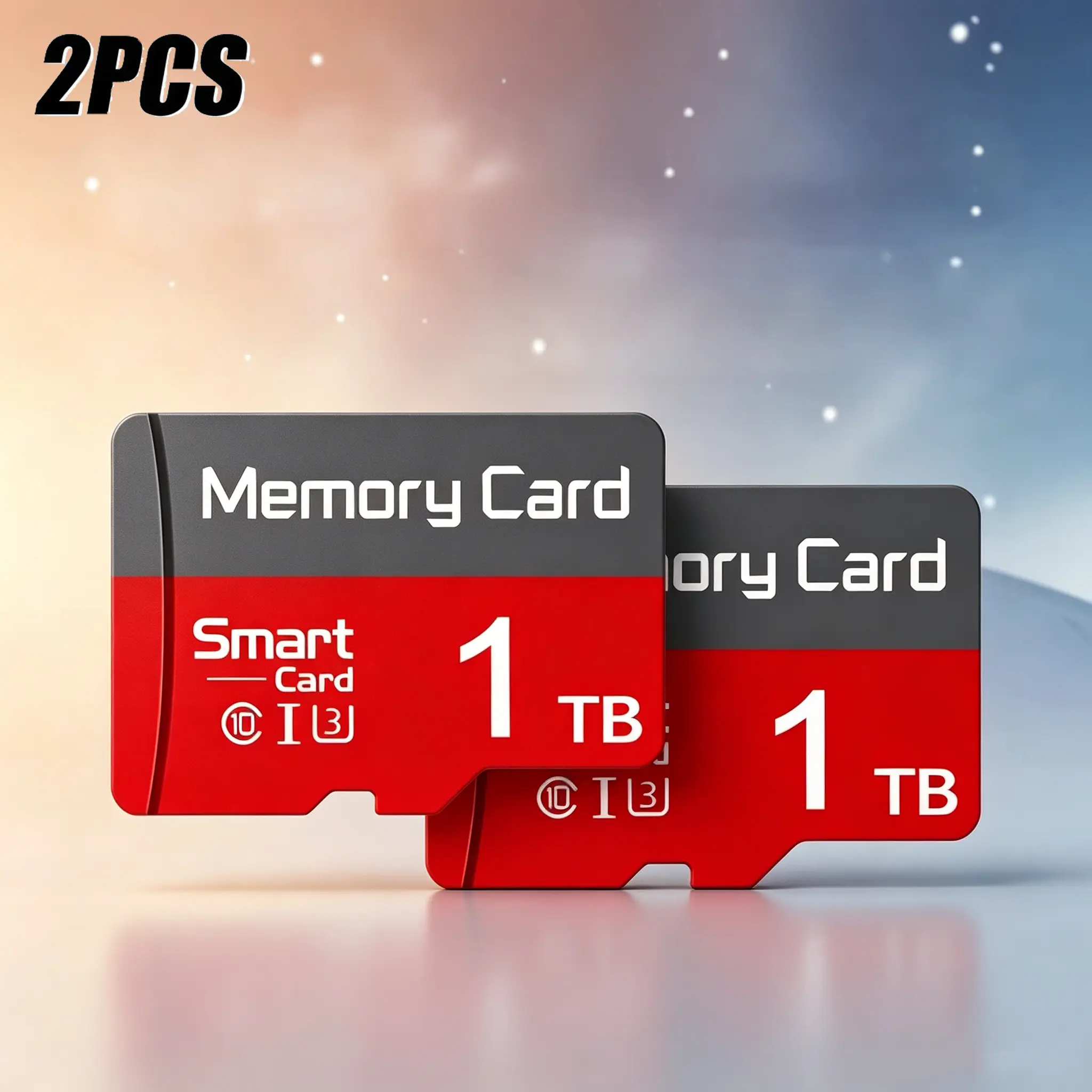 2 Complete Sets 1TB MicroSDXC Card, Durable SD Memory Card for Car Audio & Dash Cams, Micro TF SD Cards for Surveillance Cameras, Micro SD Card for Mobile Phones, SD Card with Adapter for PC & Reliable Data Storage