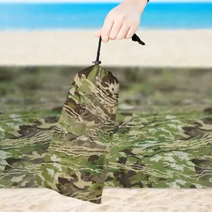 Wood Grain Camouflage Sand-free Beach Blanket, 59" x 79", Durable & Portable for Summer Trips, Picnic, Camping