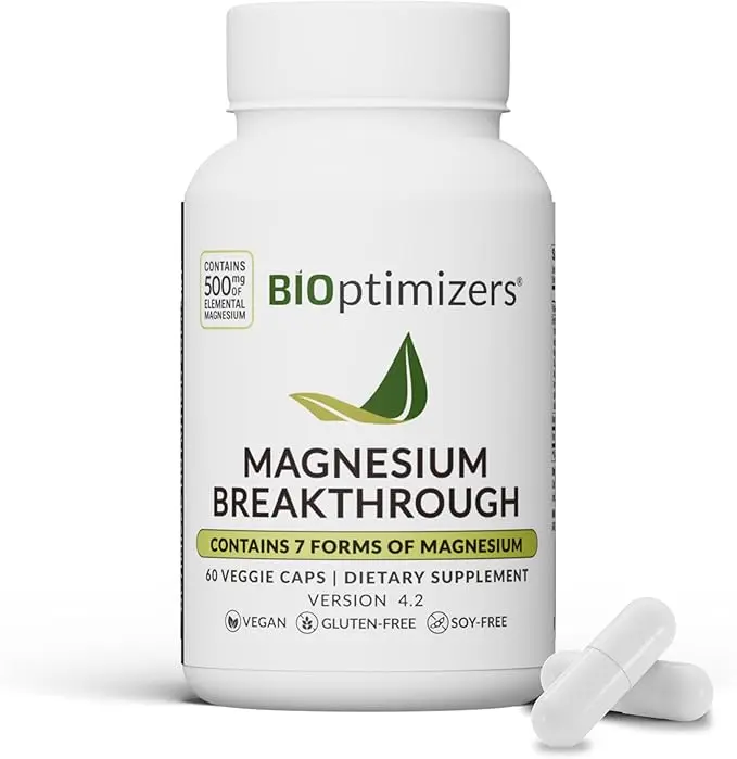 Magnesium Breakthrough Complex Supplement 500 mg per Serving 7 Bioavailable Forms for Brain Heart Health Vegan Gluten-Free