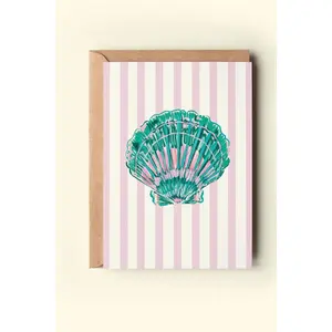 Seashell Striped Greeting Card