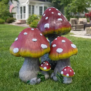 Mushroom Decor Fairy Garden Accessories - Outdoor Garden Decor Mushrooms Ornament for Garden Decoration Garden Gnome's Favorite Mushroom Statues