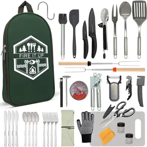 Grilling & Camping Cookware - BBQ & Camp Cooking Set, Green Pro