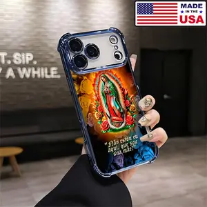 Virgen De Guadalupe Colorful Rose Floral Aesthetic Smartphone Case - Soft Silicone TPU Shockproof Protector for iPhone 17/16/15/14/13/12 Plus Pro Max Ultra & Samsung 22/23/24/25 Plus Pro Max Ultra, Vintage Fashion Cellphone Accessory
