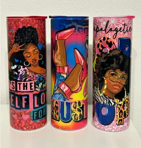 20oz Girl Power Tumbler, Double Wall Stainless Steel, Leak Free, Holds Hot And Cold Drinks