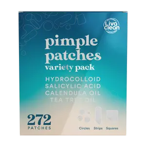 LivaClean 272 CT Pimple Patches Variety Pack w/ Tea Tree Oil, Salicylic Acid & Calendula Oil - Large Blemish Patches for Face Acne Patches Large, Hydrocolloid Patches Skincare Clear Zit Matte Skin Repair Dark Spot Remover