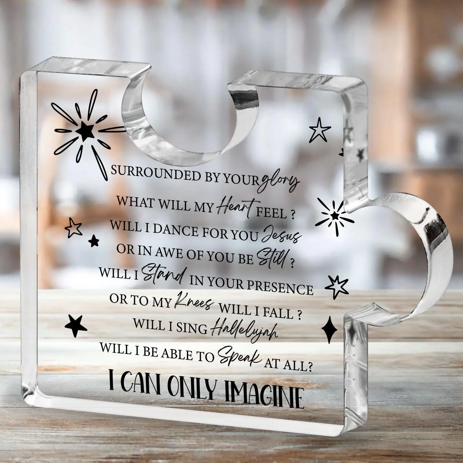 Letter Pattern Clear Acrylic Plaque, Creative Desktop Ornament, Home Decor for Living Room Bedroom, Room Decor, Gift for Friend & Family, Signs
