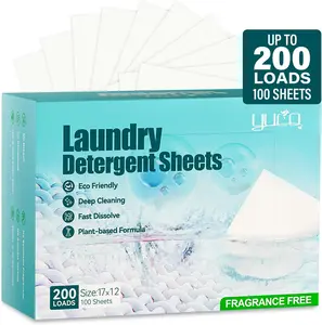 Laundry Detergent Sheets 200 Loads Unscented Laundry Soap Sheets Compact Lightweight Liquidless Biodegradable Plastic Free Alternative to Liquid & Powder Detergent