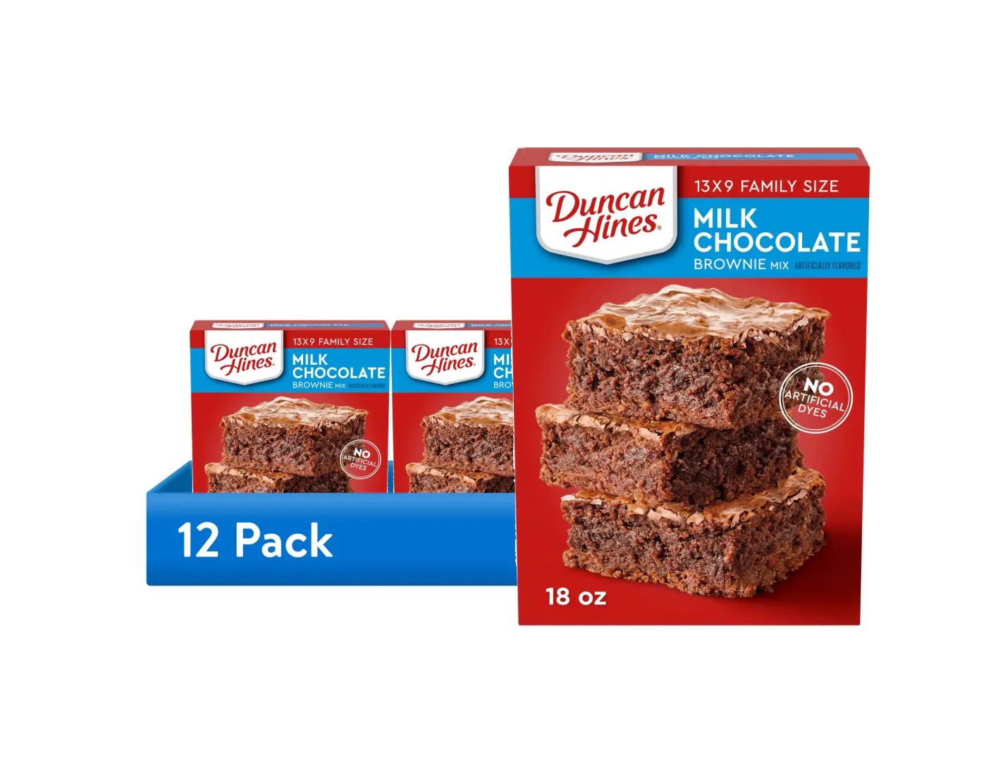 Duncan Hines Baking Brownie Mix, Milk Chocolate Flavored, 18 oz, 12-Pack