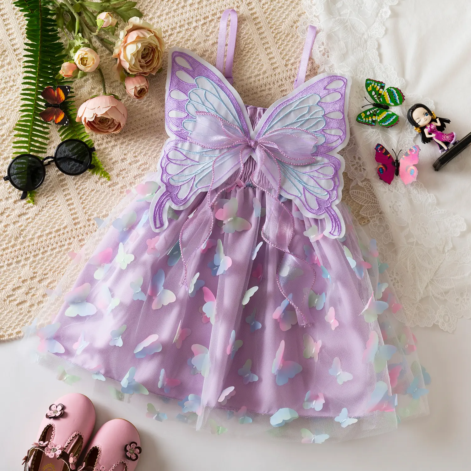 1-5 Years Baby Girls Dress for Butterfly Wings Fairy Gauze Princess Dress  Lovely Kids Children Birthday Party Dress - TikTok Shop