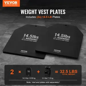 VEVOR Weight Vest Plates for Strength Training Running Workout 2x14.5 LB Plates