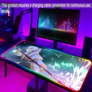 Anime Frieren Mouse Pad Gaming Rgb Mousepad Backlit Keyboard Gamer Girl Xxl Laptop Mat Table Pads Deskpad