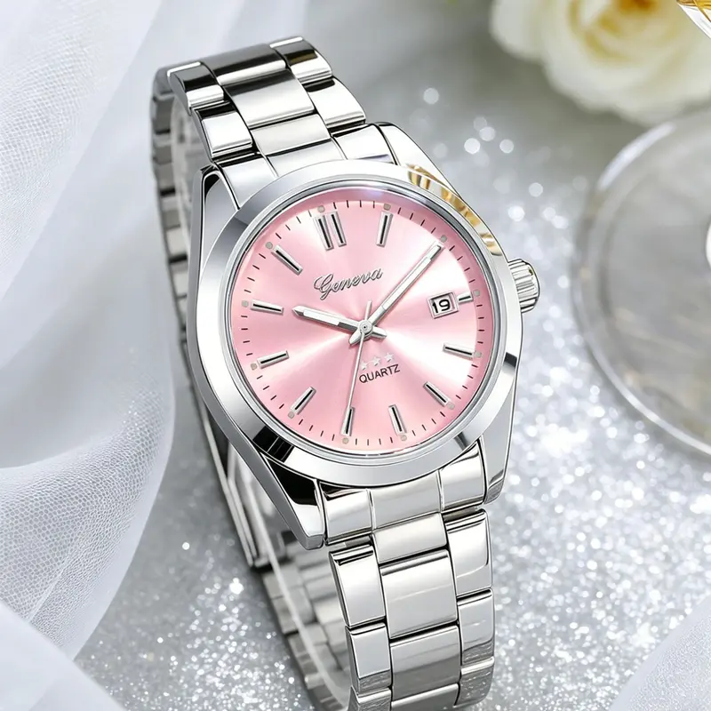 Circular Pointer Quartz Watch, Fashionable Wristwatch, Stylish Watch, Casual Analog Watch, Analog Wristwatches, Stainless Steel Strap, Perfect Gift for Him, Birthday Present, Durable and Precise Design, Unisex