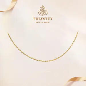[17.7inch by 2.2mm Rippling Waterwave Necklace] 【FOLYSTUY(Y140)】 Rippling Waterwave Necklace - Graceful and Eye-Catching Jewelry for a Charming Look