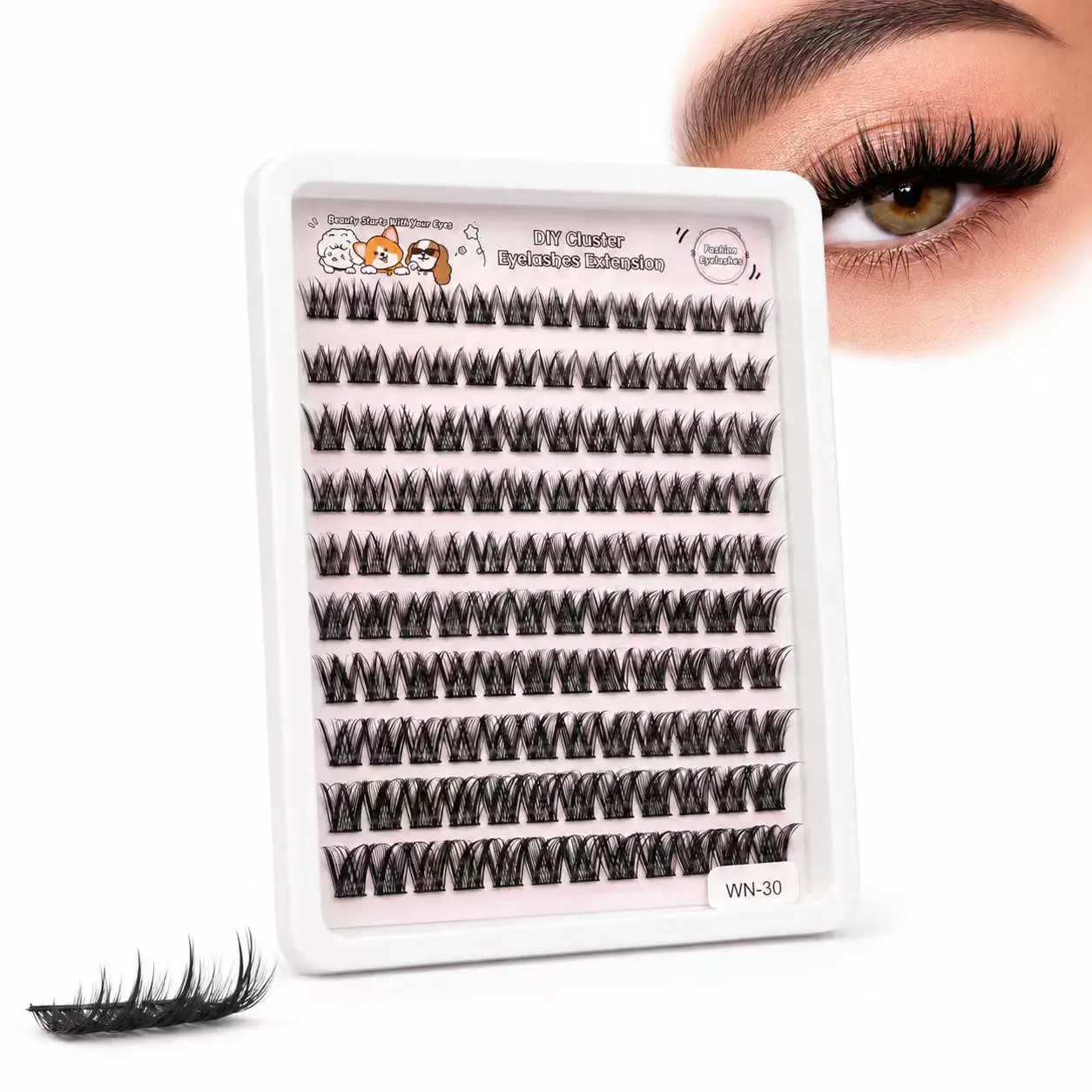 Keren Shop DIY Enchantress Lashes Soft Fluffy Long-Lasting Lashes with Glue Remover & Tweezer for Beginners Easy At-Home Application - Eyelash Set d curl lash extension
