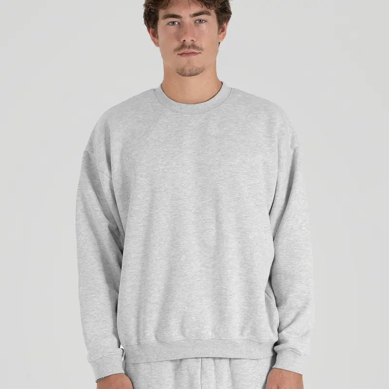 350 GSM 'Heather Grey' Fleece Crewneck