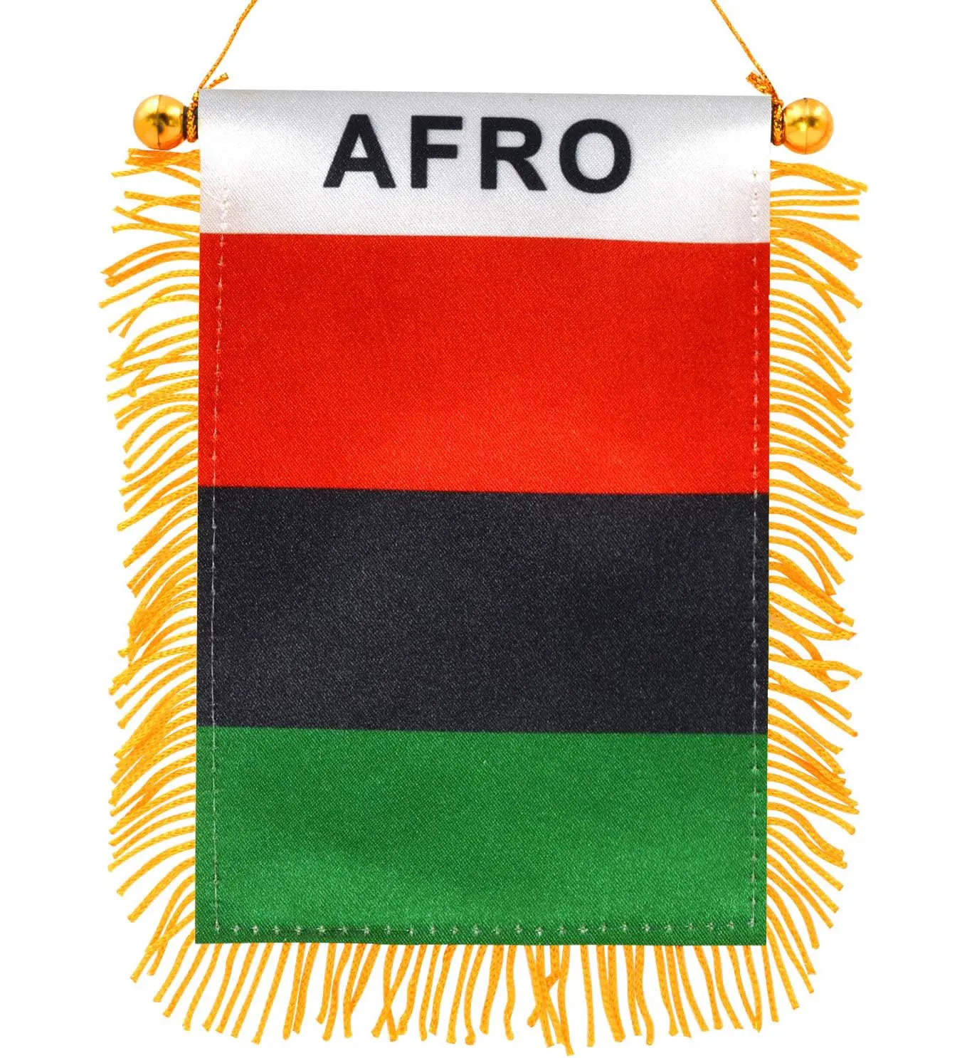 2 Pack-Afro American Fringy Car Window Hanging Flag - 4x6 '' Small Mini Flag Banner for Car Rearview Mirror Décor - Fringed -Hanging Flag with Suction Cup & Fringy-4''x6 ''