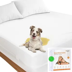 Zippered Queen Mattress Protector Waterproof Cover 60"x80" Fits 6-9 inch Depth, Fully Encased Encasement Liquid Proof Urine Pee Protection