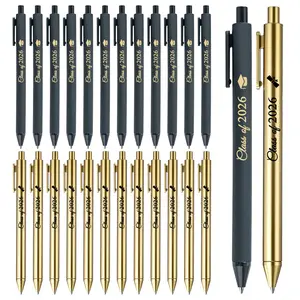 26pcs Golden&Black 2026 Graduation Pen Bulk Class Of 2026 Gifts Graduation Ballpoint Pens Graduate Party Favors For School Supplies.