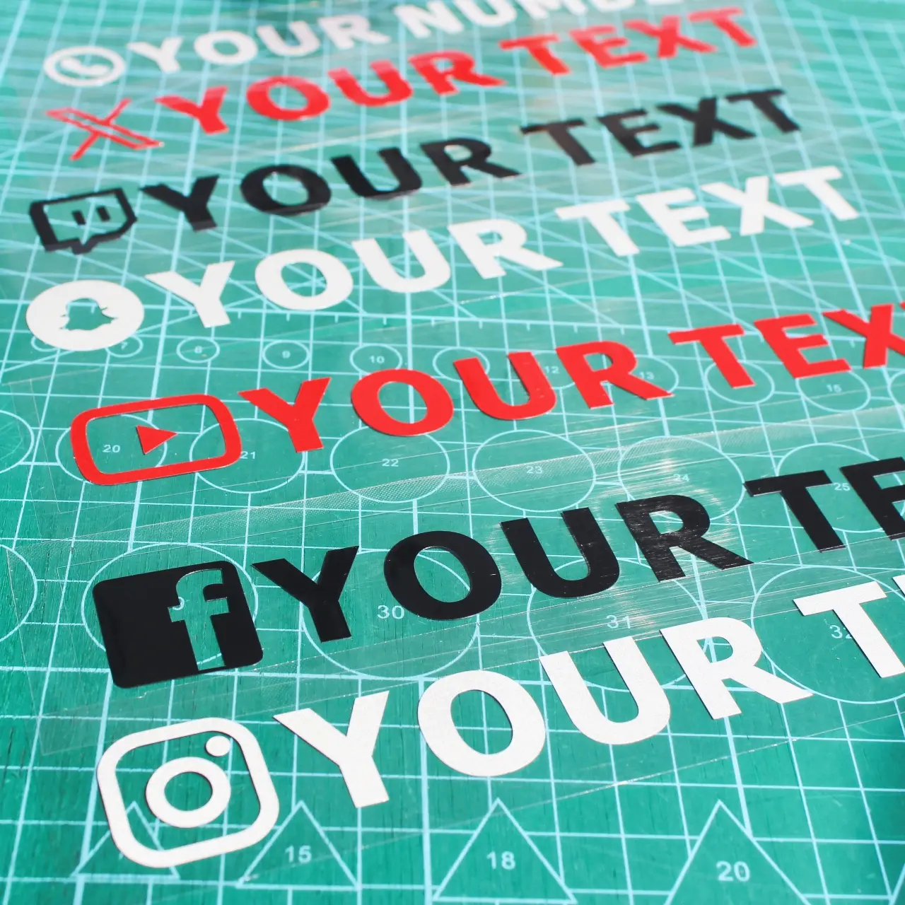2026 New Custom Text Car sticker My Name Instagram Facebook logo WEBSITE X YouTube Channel Snapchat Twitch Motorbike Window Scooter Decal For Car Décor
