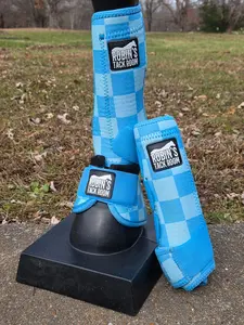 Blue checkers sport boots