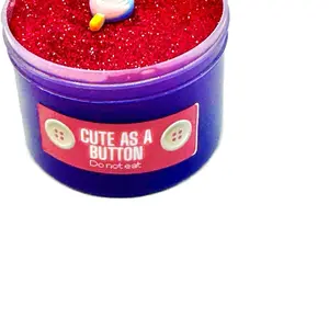 Cute as a Button 8oz Clear glitter slime Fun Freebies with EVERY order