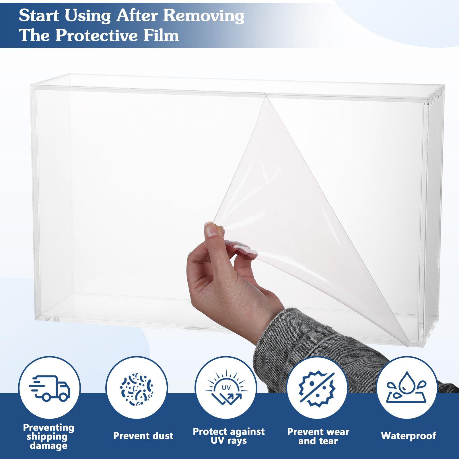 Acrylic Acrylic Display Case with Sliding  Lid for PKMN 151 UPC Mega Charizard ex UPC Storage Booster Box Trading Anime Graded Cards , 6MM Thick Magnetic Lid Protector  Holder Stackable