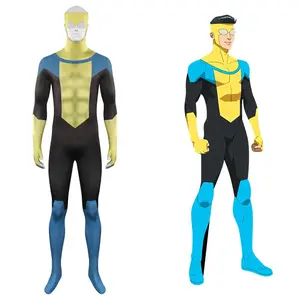 Invincible Mark Grayson Cosplay Fantasia Costume Zentai Jumpsuit for Adult Men Outfits Disguise Halloween Carnival Party Suit
