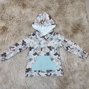 Long sleeves camo gone hunting duck deer dog printed kids boys hoodie