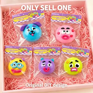 Ranbow Squishy Stress Balls - Face DIY Face Swap Squishy Soft Moldable Cute Relaxing Sensory Fidget Relief Anxiety Stress Fun Desk Accessory for Adults