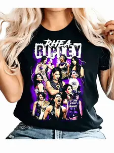 Vintage Graphic Tee Wrestling Shirt Rhea Ripley Smackdown WrestleMania Unisex Streetwear T-Shirt