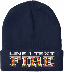 Chevron FIRE Style Customized Embroidered Winter cuff or beanie hat