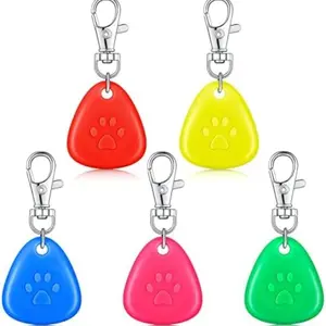 Silicone Dog Collar Pendant, 5 Counts/set Waterproof Outdoor Safety Night Walking Light, Pet Collar Pendant, Pet Supplies for Camping Dog & Cat, Paws