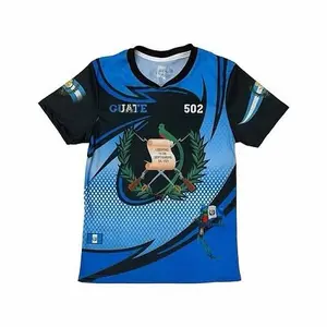 Guatemala Heritage Jersey – Men's 3D Printed T-Shirt with National Coat of Arms & "502" Area Code – Blue and Black Quetzal Pride Apparel