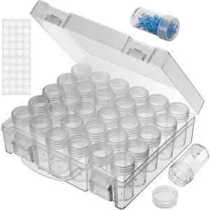 Bead Organizer, Bead Containers, 30 Grids Diamond Painting Storage Containers Clear Bead Organization Diamond Painting Accessories Small Storage Container for Beads Seeds Glitter Rhinestones (1 Pack)