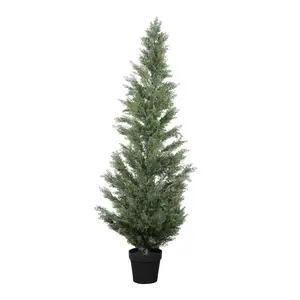 5FT/6FT Artificial Cypress Tree UV Resistant Realistic Indoor Outdoor Fake Topiary Plant for Garden or Entryway Decoration 1pc/set Detachable & Compressible