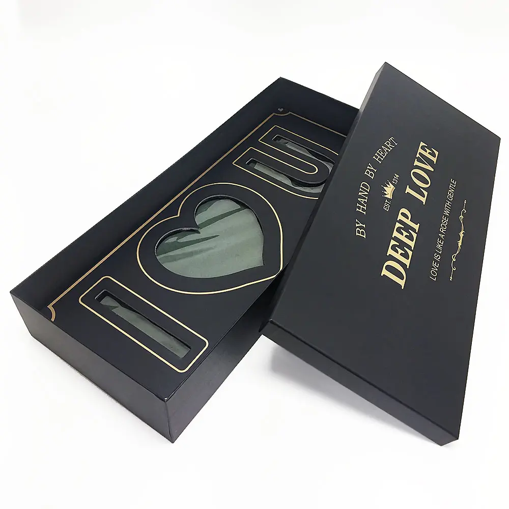 Rectangular I Love You Flower Box With Liners and Foams