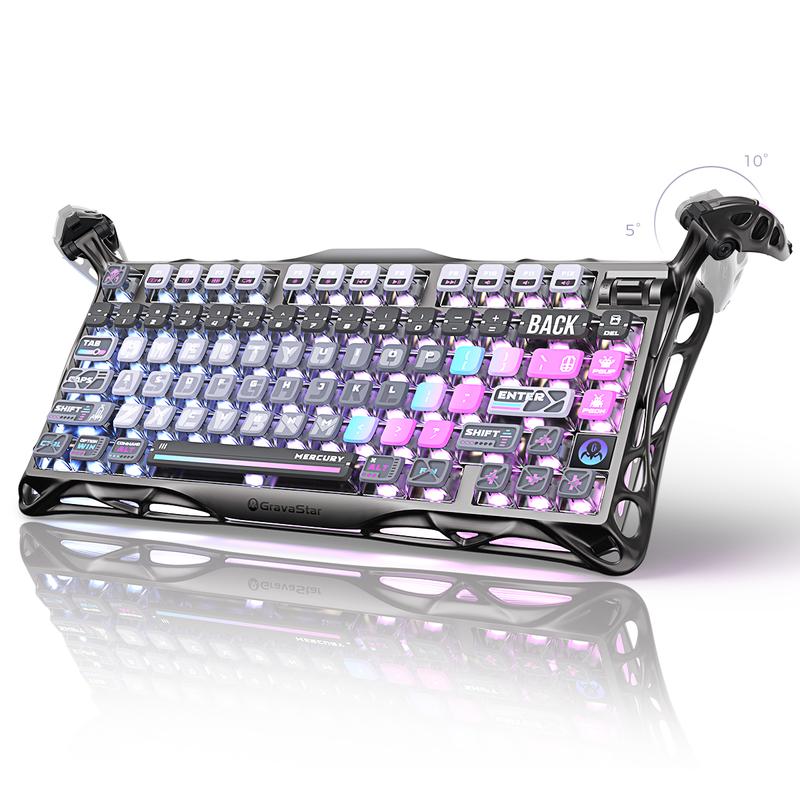 GravaStar Mercury K1 Pro 75% Wireless Mechanical Gaming Keyboard, Gasket Compact Custom Keyboard Hot-Swap Socket, Linear Switches, with RGB Backlit & Frame