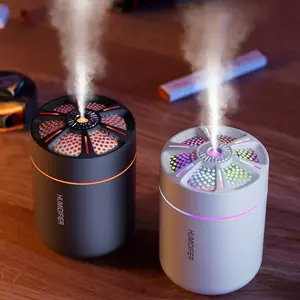 180ml Portable Mini Humidifier with Colorful LED Night Light, suitable for cars, home offices, or travel. Features auto power-off protection, two mist modes, and ultra-quiet operation.
