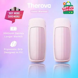 Therova Rechargeable Hand Warmer 2 Pack, Portable Pocket size, Holiday Gifts for Christmas, Outdoor, Hunting, Camping, Skiing, Hand Warmers