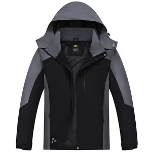 Mens Rain Jacket Waterproof with Hooded Hiking Coat Lightweight Windbreaker with 4 Pockets
