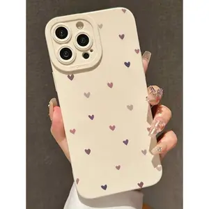 Heart Pattern Painted Slim Shockproof Thick Protective Phone Case Cover Compatible With IPhone 15 XR/7/8, Compatible With IPhone 15 Pro Max/12 Pro Max/13 Pro Max/14 Pro Max 13 14 11 12P 14 P11 Soft Shell P12
