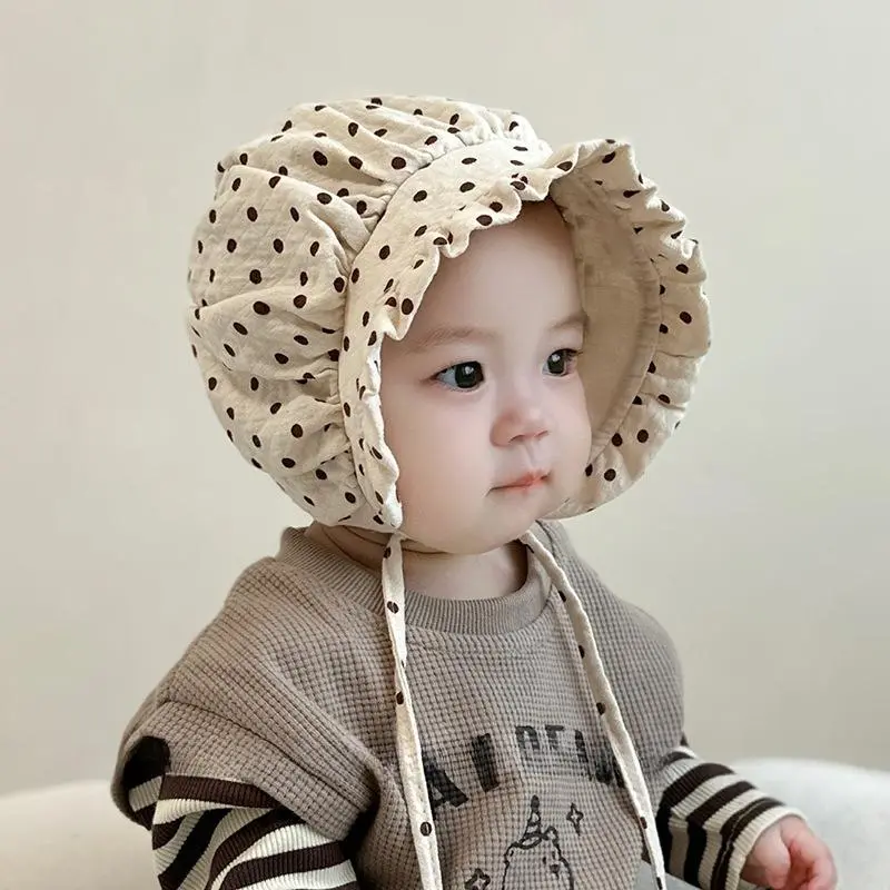 Infant-Toddler Soft Cotton Wide Brim Sun Bonnet - Lightweight, Breathable Spring-Fall Bonnet Hood with Adjustable Strap for Outdoor Park Protection, Sun Bonnets