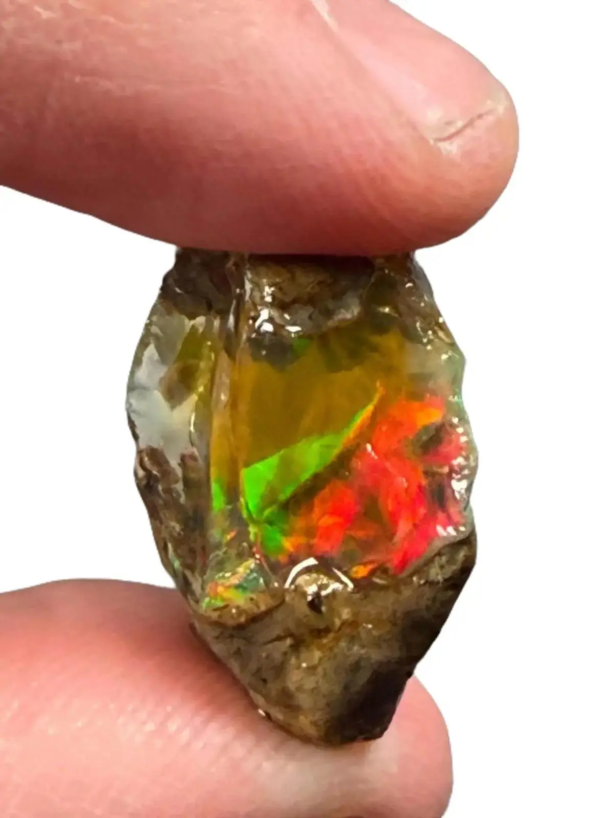 Ethiopian Crystal Opal Rough 20.91 ct Play of Color Loose Gemstone