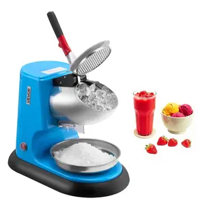 VEVOR Ice Crusher Machine, Summervibes,Summervibes, 220lbs Per Hour Electric 4 Blades Snow Cone Maker, Stainless Steel Shaved Ice Machine with Bowl and Cover, 300W 1400RPM Ice-Shaver for Home and Commercial Use, Blue