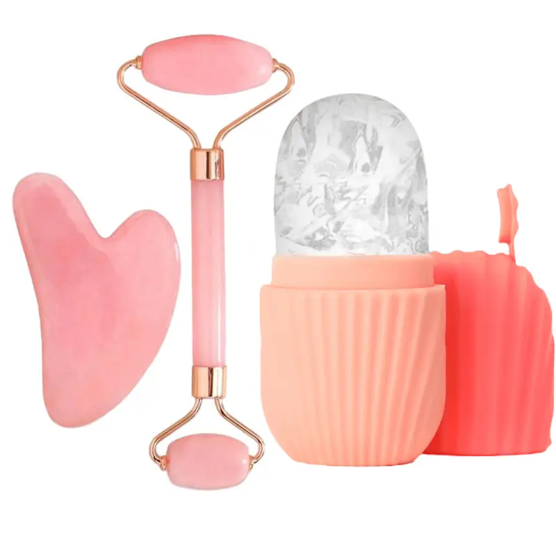 Vertical twill ice Face Roller Facial Skincare Ice Roller Set,Facial Roller GuaSha FaceTool Set,Face Massage Roller Lifting Contouring, Facial Care Tools, Facial Care Instrument, Self Care Tools, Beauty Tools