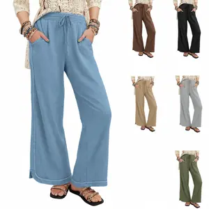 Women's Casual Wide Leg Pants High Waist Drawstring Sweatpants Baggy Athletic Trousers with Pockets