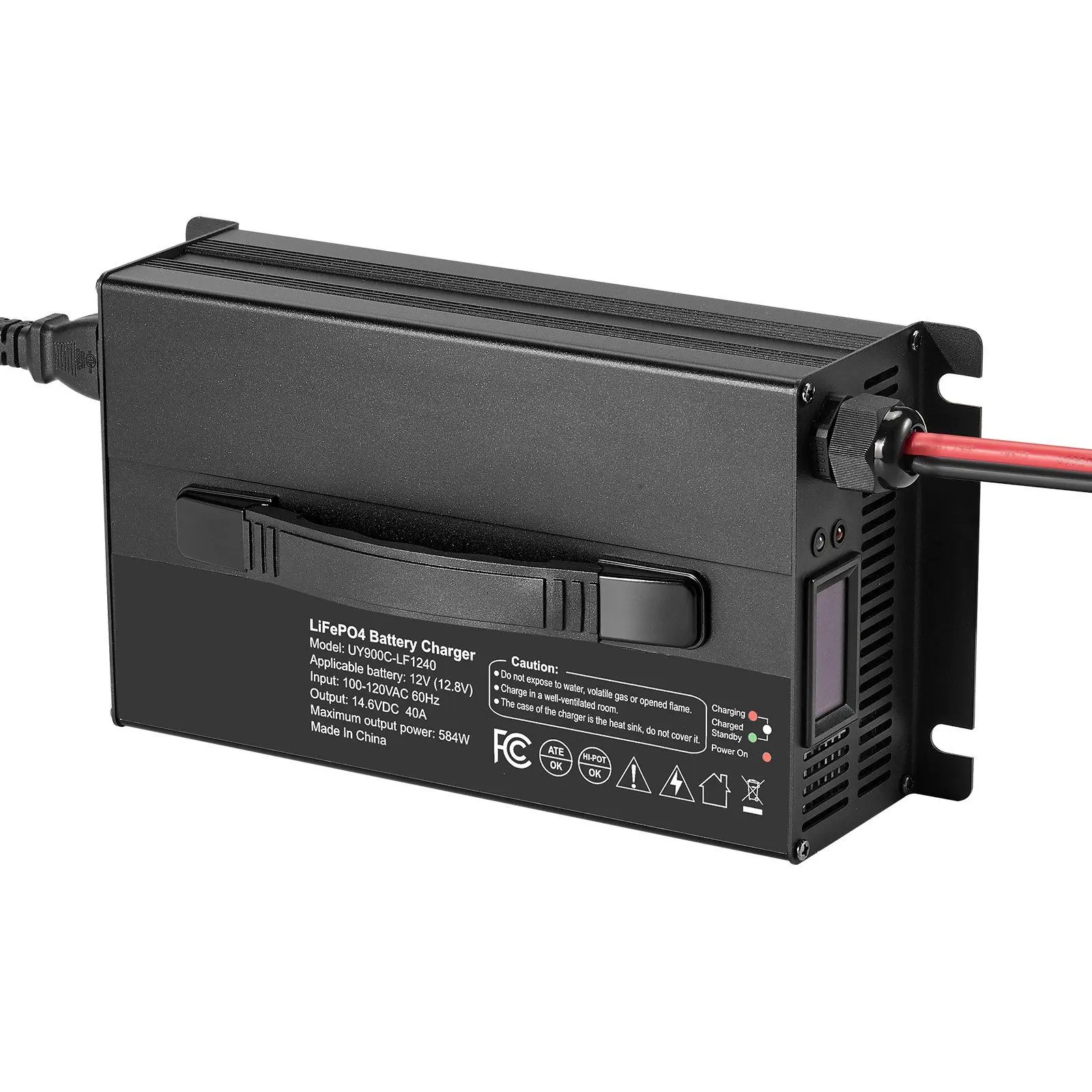 VEVOR 12V 40A Lithium Battery Charger 14.6V AC-DC LiFePO4 Smart Charger for RV